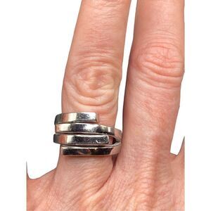 Sterling silver 925 interlaced woven ring size 6.5